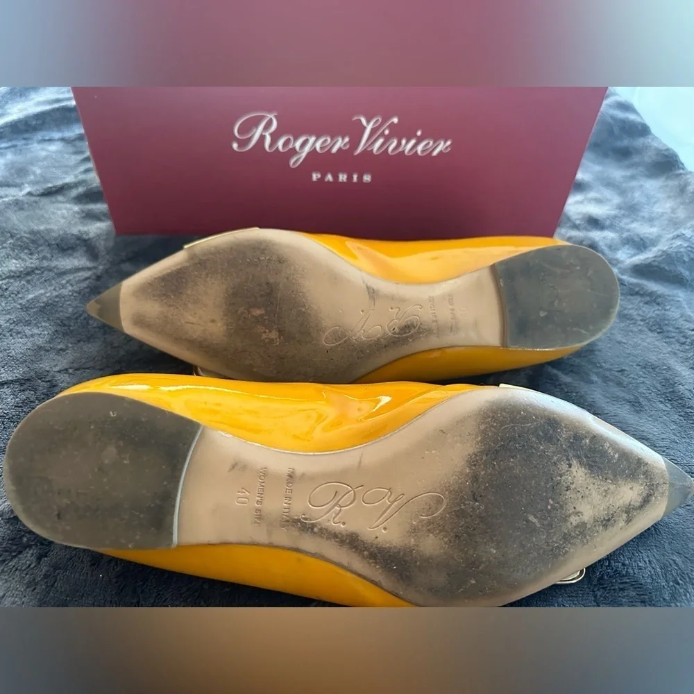 Roger Vivier ballerina flat. Color - mustard/yellow with crème. Size 40/10 - Picture 5 of 8